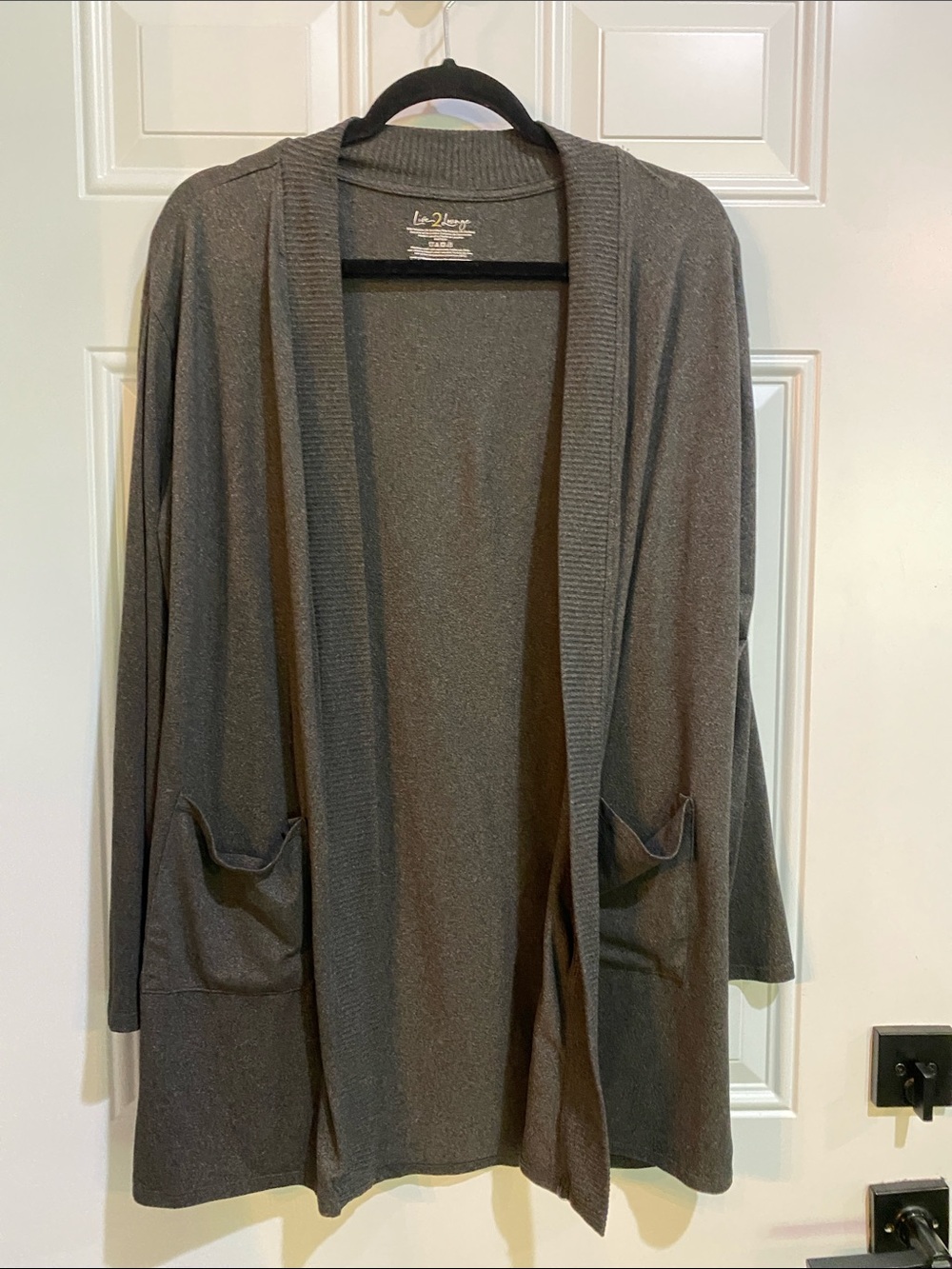 Open-Front Gray Cardigan Sweater
